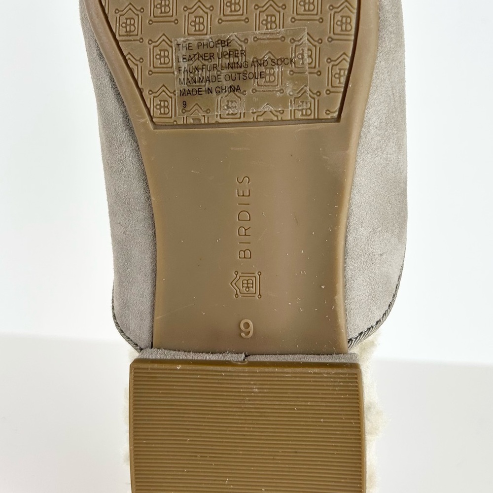 Birdies The Phoebe Suede Gray Moleskin Soft Cozy Comfy Slides Mules - Picture 11 of 13